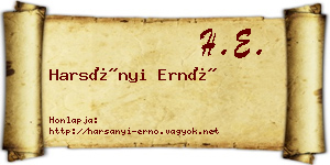 Harsányi Ernő névjegykártya